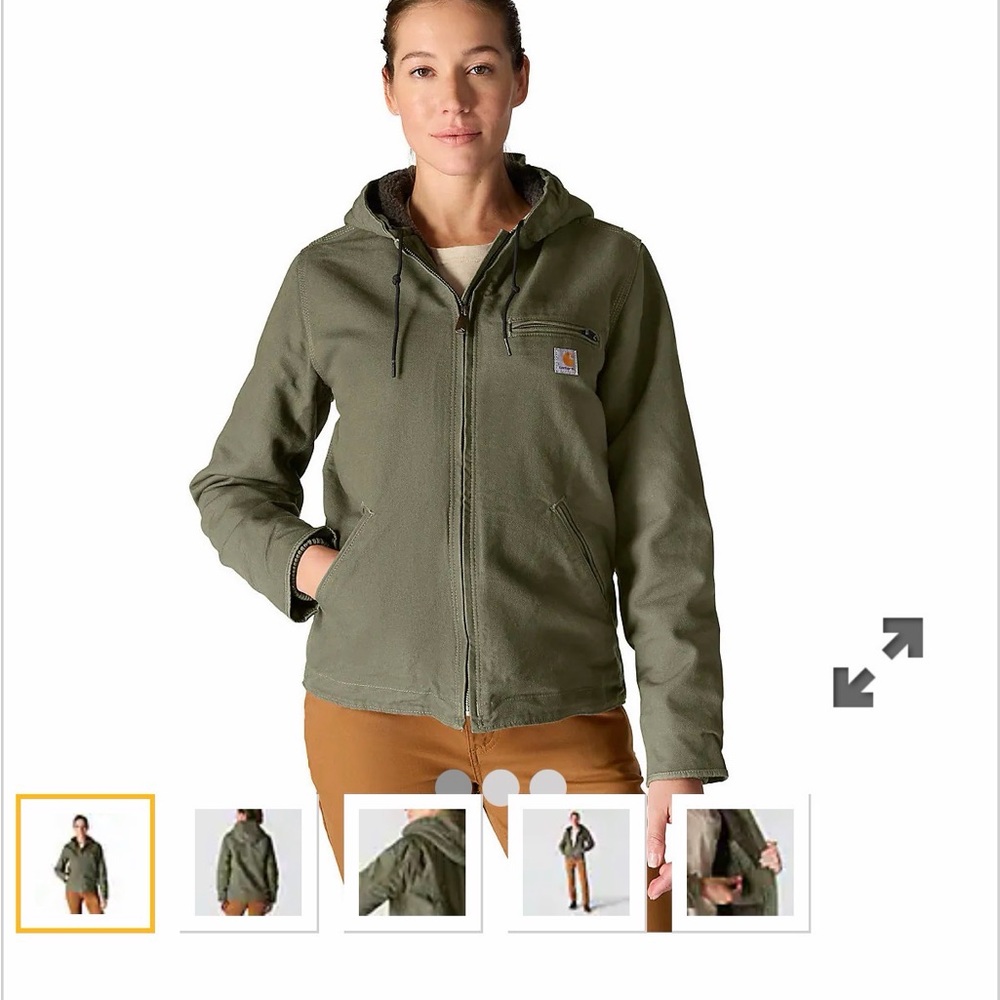 Carhartt Women's Loose Fit Washed Duck Jacket - Sherpa Lined